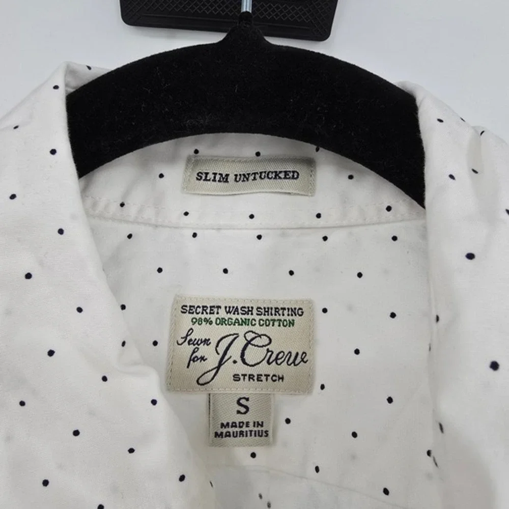 J. Crew Slim Untucked Stretch‎ Shirt Polka Dot Organic Cotton Top S